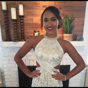 Gold/white gown size 2